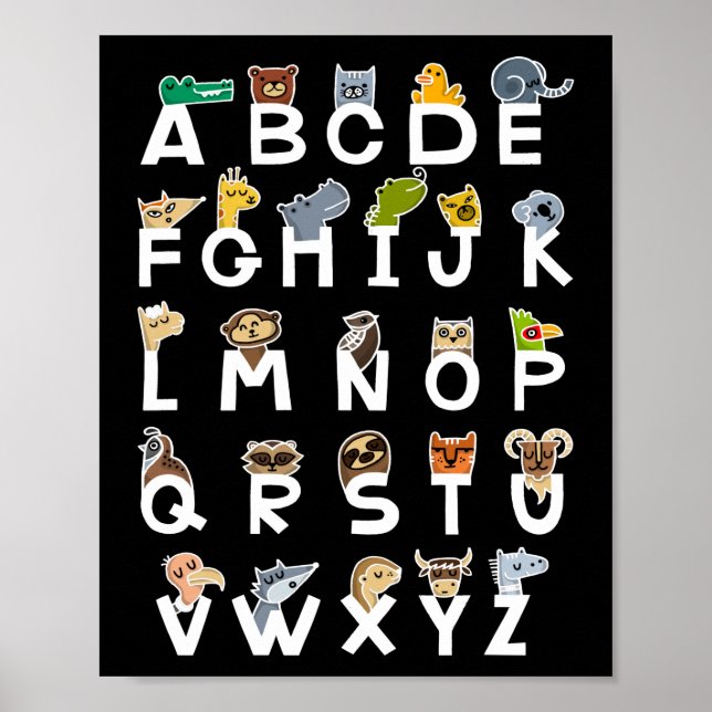 Alphabet Learning Kids Animals ABC Poster (Framsidan)