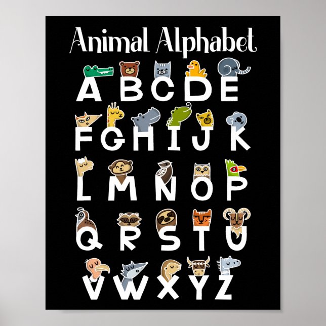 Alphabet Learning Kids Cute Animals ABC Poster (Framsidan)