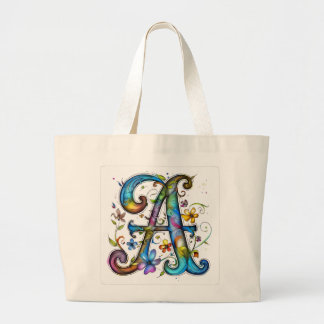 Alphabet letter tote "A" Jumbo Tygkasse