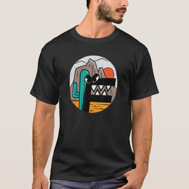 Alphabet Lore f Costume Sunset Desert Cactus Villa T Shirt (Framsida)