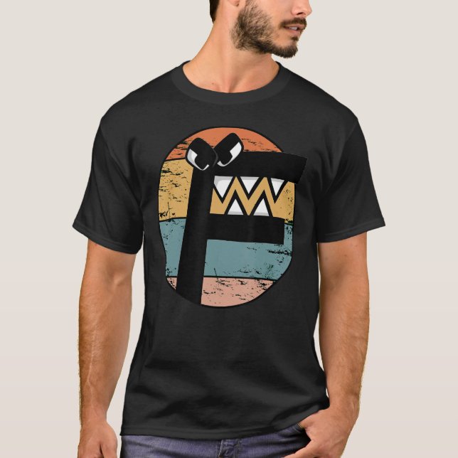 Alphabet Lore of Costume Retro Sunset for Boys vil T Shirt (Framsida)