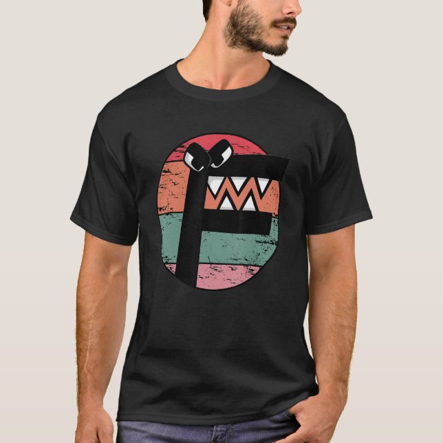 Alphabet Lore of Costume Retro Sunset for Boys vil T Shirt (Framsida)