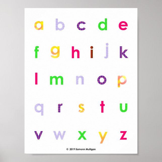 Alphabet Lower Fodral Brev Poster (Framsidan)