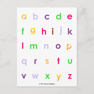Alphabet Lower Fodral Brev Vykort