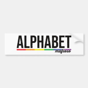 Alphabet Mafioso Rainbow LGBT Typography Bildekal