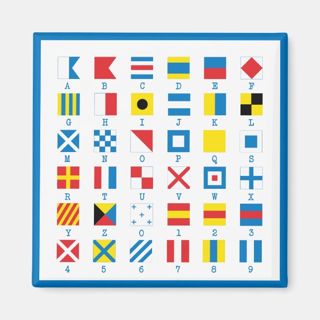 Alphabet Magnet Nautical Flaggor Maritime Signals (Framsidan)