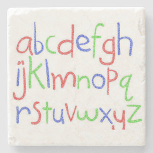 Alphabet Marble Stone Underlägg