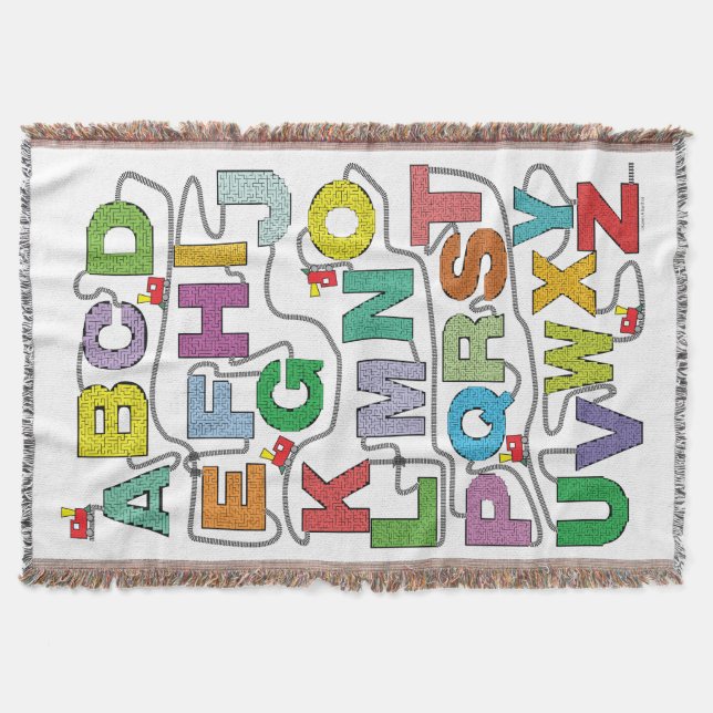 Alphabet Maze Puzzles Railroad Filt (Framsidan)
