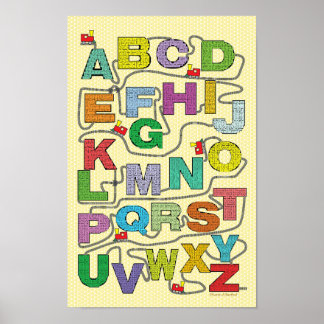 Alphabet Maze Tåg Poster