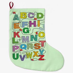 Alphabet Maze Tåg Poster Stor Julstrumpa