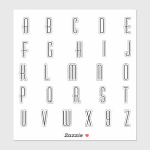 Alphabet Monogram Brev Initial Klistermärken