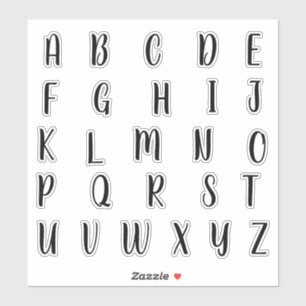 Alphabet Monogram Brev Initial Klistermärken
