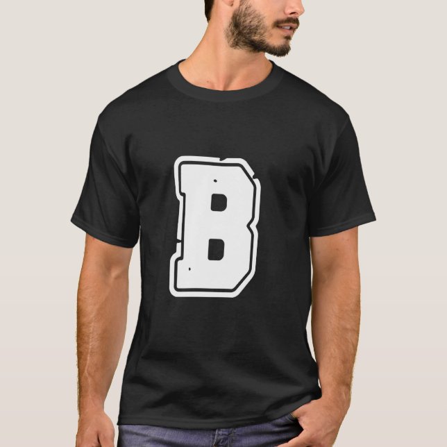 Alphabet Monogram Init i stressad Brev B T Shirt (Framsida)
