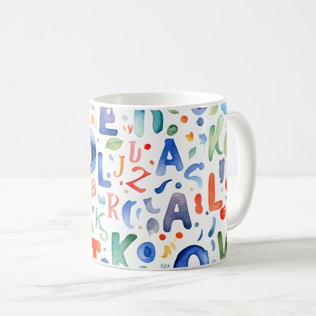 Alphabet Mönster Kaffemugg (Framsida höger)
