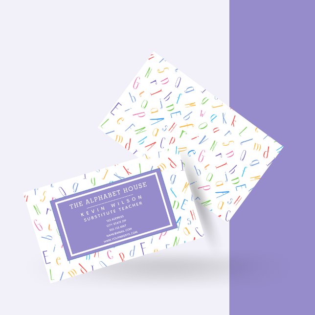 Alphabet Mönster - Suppleant Lärare / Tutor Visitkort (Skapare uppladdad)