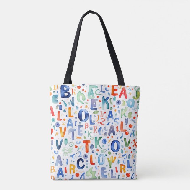 Alphabet Mönster Tygkasse (Baksida)