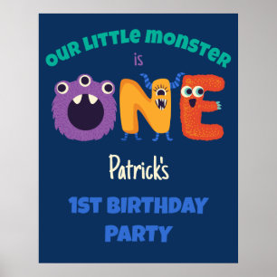 Alphabet Monsters 1:a födelsedag vår lilla monster Poster