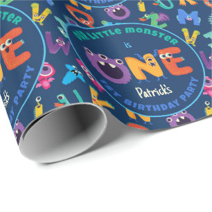 Alphabet Monsters 1:a födelsedag vår lilla monster Presentpapper