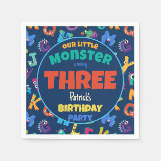Alphabet Monsters Birthday Little Monster Add Age Pappersservett