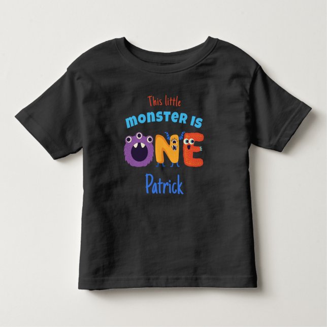 Alphabet Monsters första födelsedag T Shirt (Framsida)