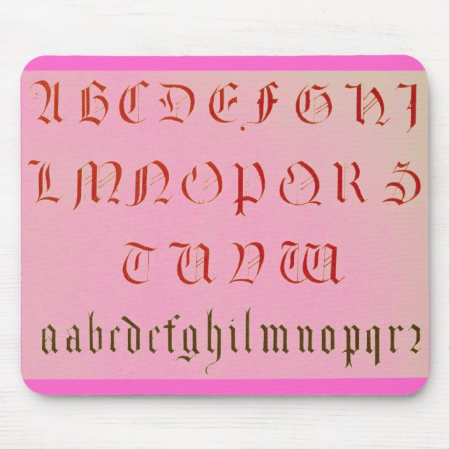 Alphabet Mouse Pad Musmatta (Framsidan)