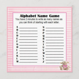 Alphabet Namn & Bingo Game Rosa Lamb för babyskor Inbjudningar