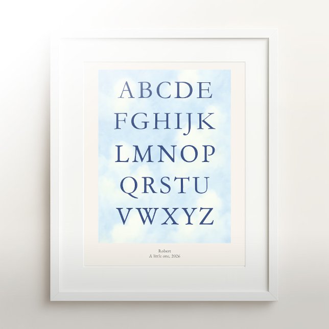 Alphabet – Navy Nursery ABC Wall Art (8x10) Poster (Skapare uppladdad)