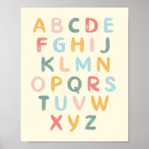 Alphabet Nursery Decor ABC-diagram Poster