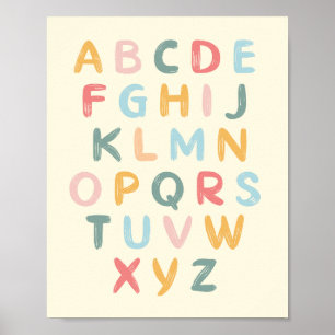 Alphabet Nursery Decor ABC-diagram Poster