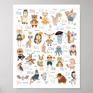 Alphabet Nursery Decor ABC-diagram Poster
