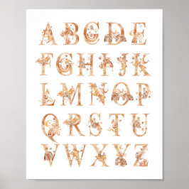Alphabet Nursery Decor Watercolor ABC-diagram Poster