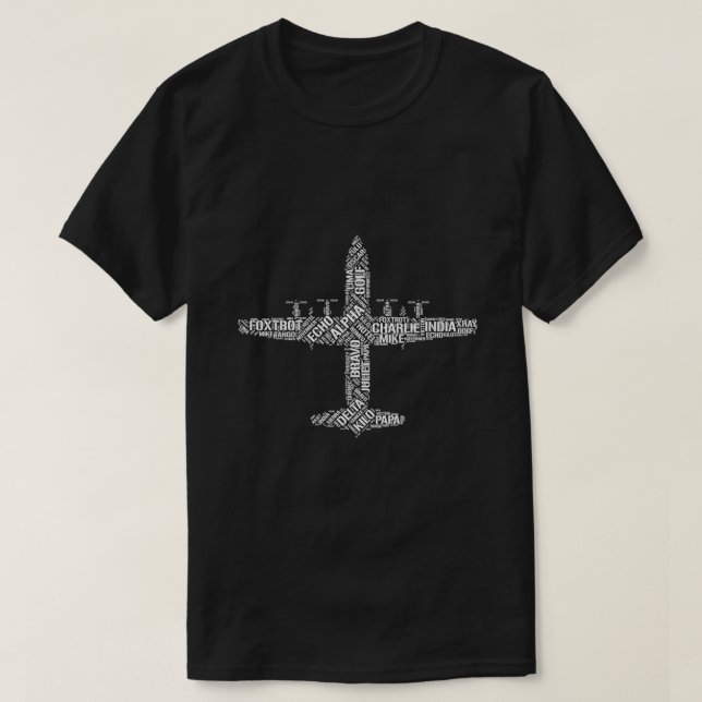 Alphabet Ord C130 Hercules Sha T Shirt (Design framsida)