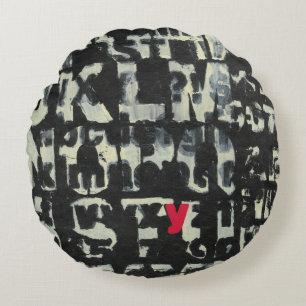 Alphabet Painting av Norman Wyatt Rund Kudde