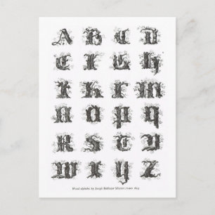Alphabet Päris 1843 Vykort