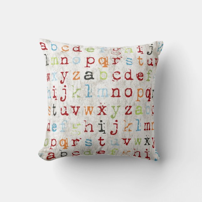 Alphabet Pillow täckt med bak Kudde (Framsida)