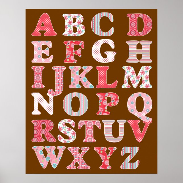 Alphabet Poster för Girl (Framsidan)