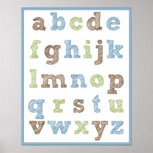 Alphabet Poster för pojkens Nursery