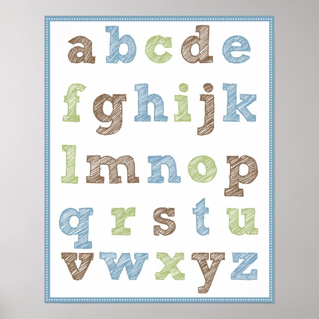 Alphabet Poster för pojkens Nursery (Framsidan)
