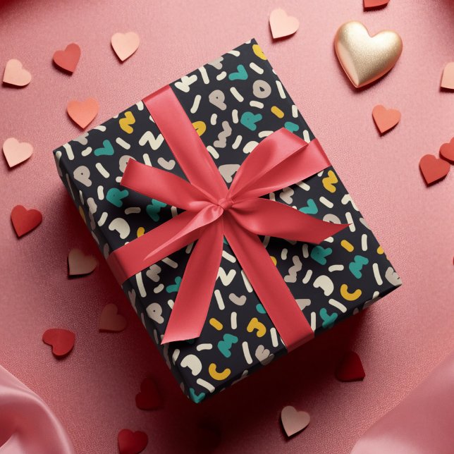 Alphabet Random Brev Art Presentpapper (alphabet pattern birthday packing gift wrap,gift wrapping paper,return gift wrap paper,paper gift)