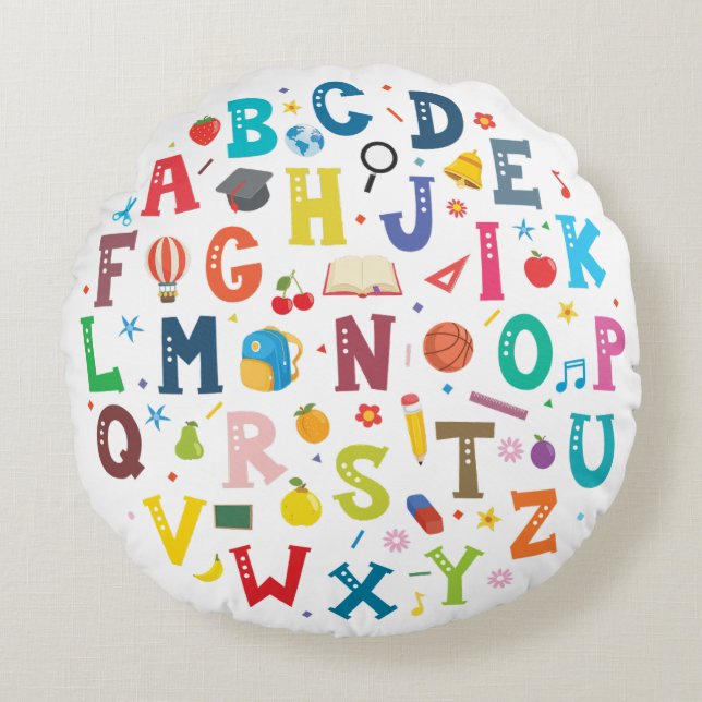 Alphabet Rund Kudde (Framsidan)
