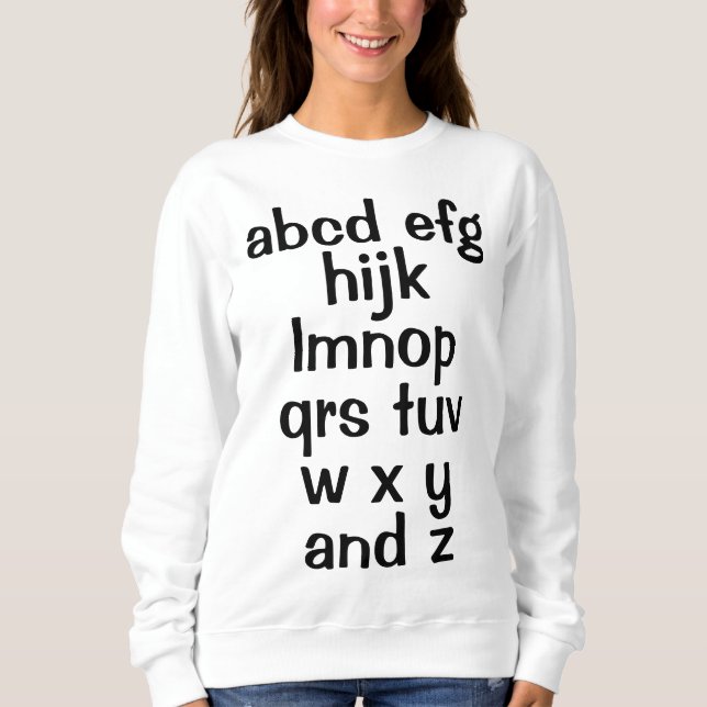 Alphabet Sång ABCs Women's Sweatshirt T Shirt (Framsida)