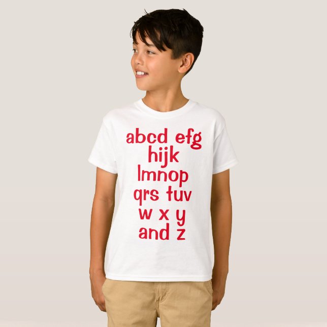 Alphabet Sång Boy T-Shirt (Hel framsida)