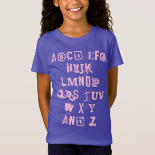 Alphabet Sång (Distress Brev) Girls T-Shirt