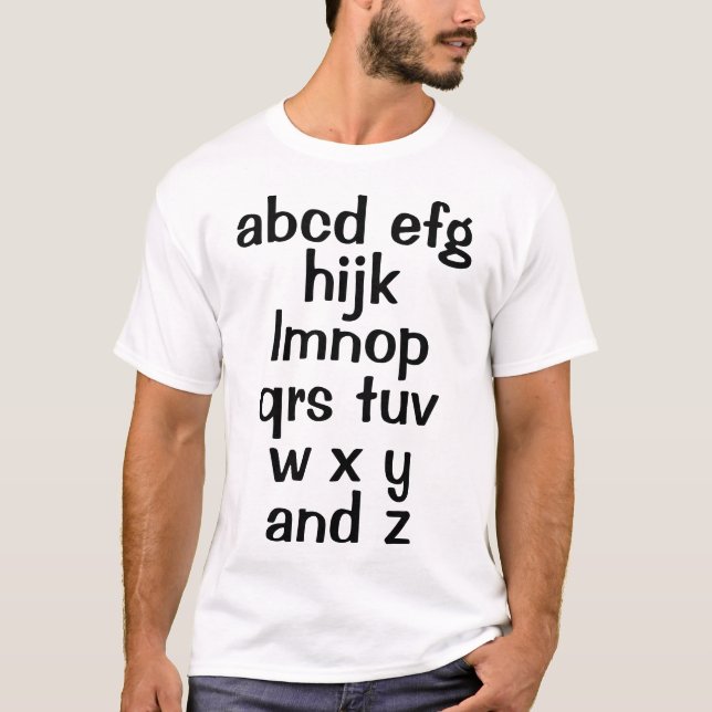 Alphabet Sång Manar kontinent-Shirt T Shirt (Framsida)