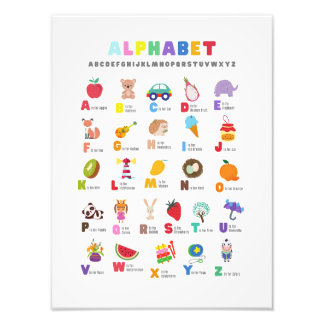 Alphabet School Poster med bilder