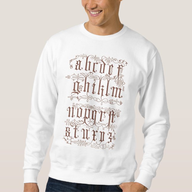 Alphabet Shirt Lång Ärmad Tröja (Framsida)