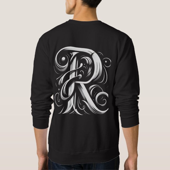 Alphabet Shirt med Brev R Basic Sweatshirt (Baksida)