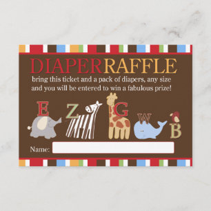 Alphabet Soppa ABC Baby Shower Diaper Raffcard Tilläggskort