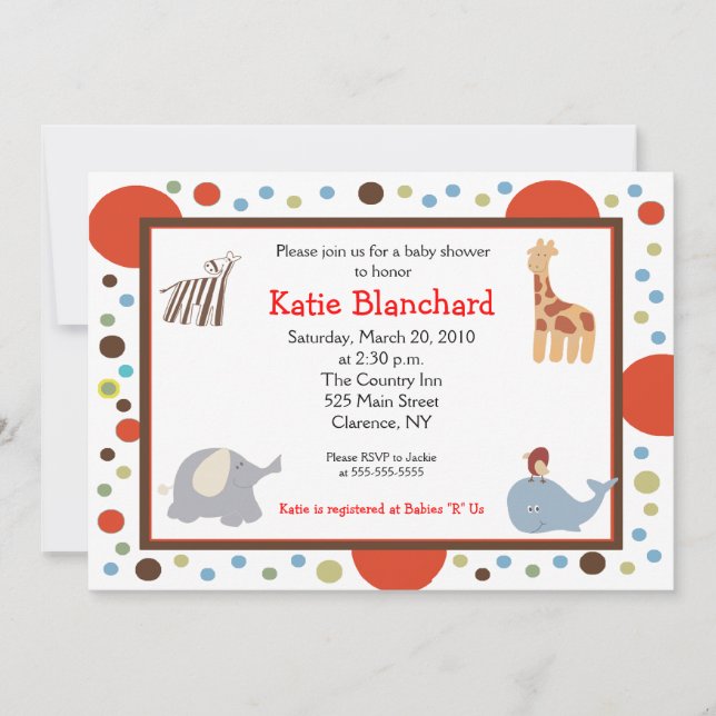 Alphabet Soppa Dot 5x7-inbjudan för babyskor Inbjudningar (Framsida)