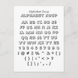 Alphabet Soppa - Zazzle Font Sampler Lakan Vykort